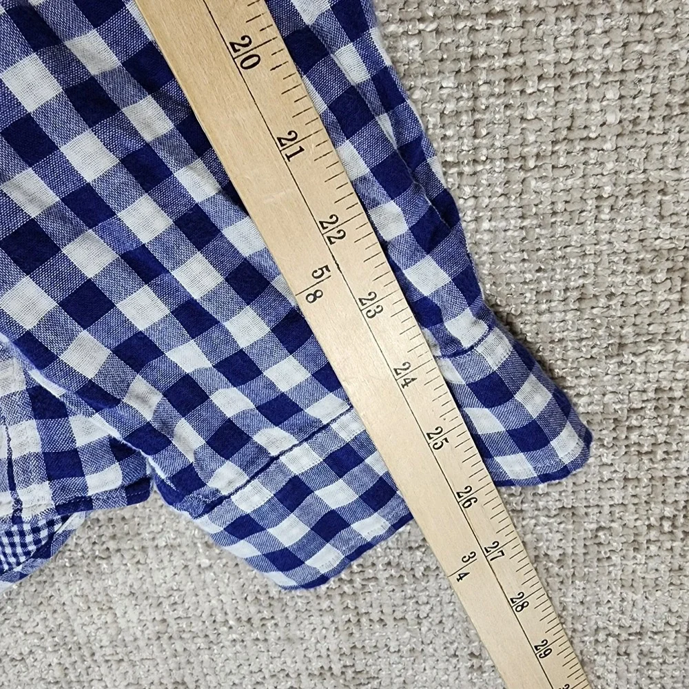 Polo Ralph Lauren Shirt Mens XL Blue White Gingham Plaid Gauze Lined